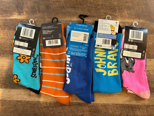 Scooby Doo, Flinstones, Smurfs, Johnny Bravo Tom Jerry Socks