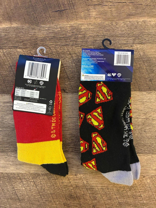 Superman - The Flash - Superheroes Crew Socks (Brand New)