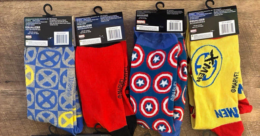 X Men, Deadpool And Captain America 4 Pack Of Socks (New)
