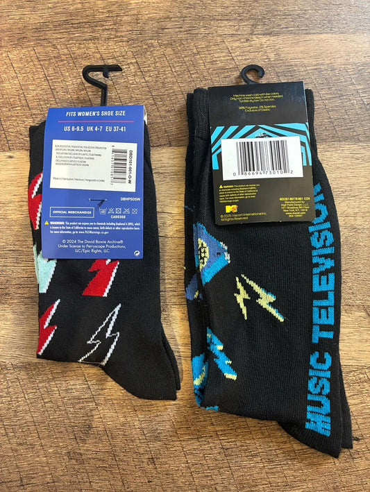 David Bowie And MTV Crew Socks (Brand New)