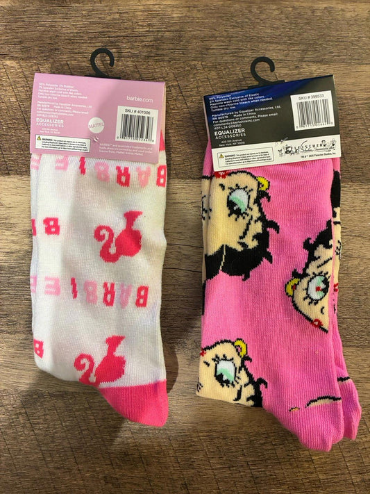 Barbie And Betty Boop Crew Socks (Brand New)