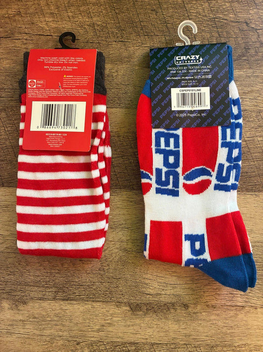 Coke And Pepsi Crew Socks (Brand New)