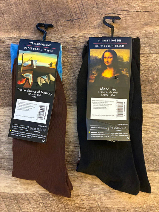 Mona Lisa Persistence Memory Time Da Vinci Picasso Socks NEW
