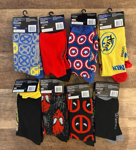 Marvel Superhero’s - 6 Six Pairs Of Crew Socks (Brand New)