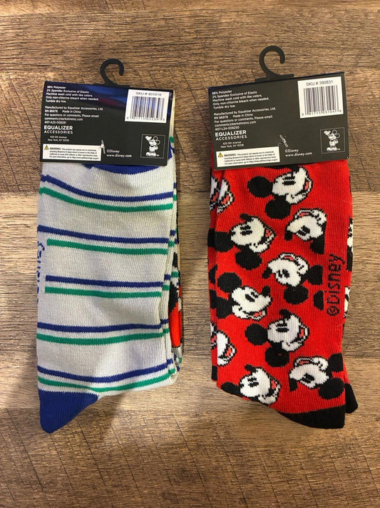 Mickey Mouse 2 Pairs Of Crew Socks (Brand New)