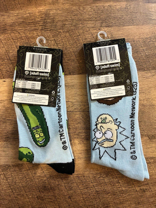 Rick And Morty Crew Sock 2 Pack (Brand New) - Pickle Rick