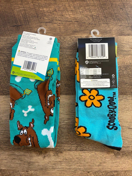 Scooby Doo - 2 Pairs Of Crew Socks (Brand New)