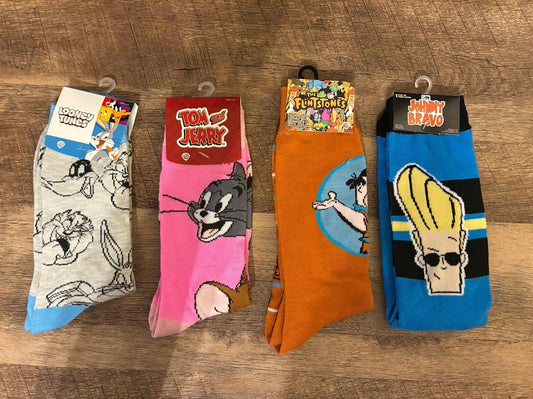 Looney Tunes Tom And Jerry Flintstones Johnny Bravo - Socks