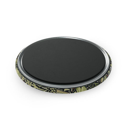 William Morris Strawberry Thief Button Magnet, Round (1 & 10 pcs) - Art Unlimited