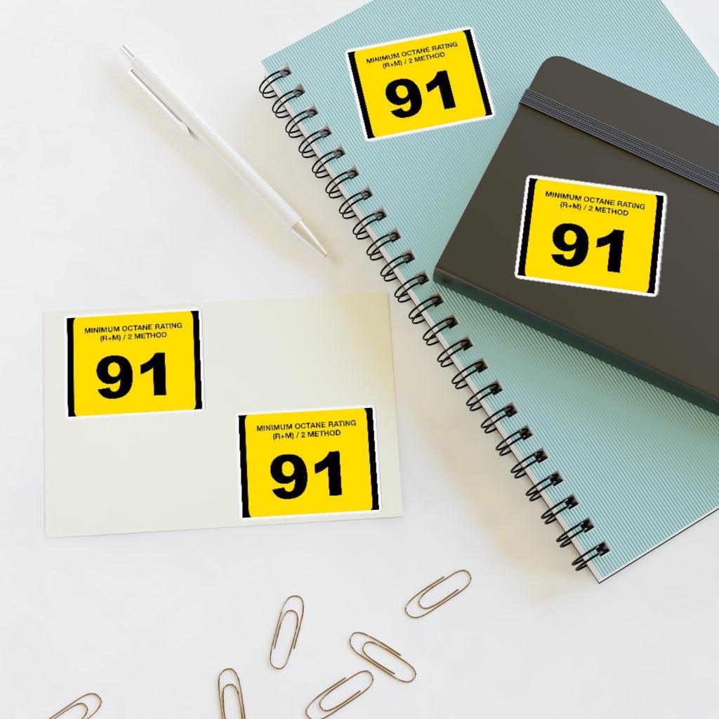 91 Octane Gas Sticker Sheet - Art Unlimited