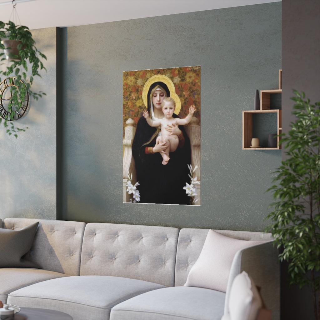 The Madonna Of The Lilies By William Adolphe Bouguereau Print Poster - Art Unlimited