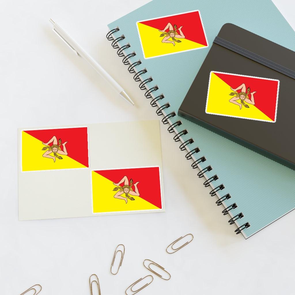 Sicilian Flag Italy Sticker Sheet - Art Unlimited