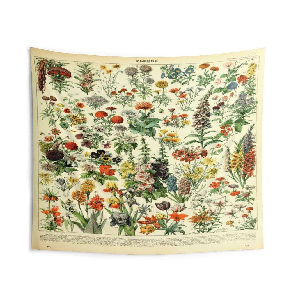 Adolphe Millot Vintage Fleurs (Flowers) 1909 Wall Tapestry - Art Unlimited
