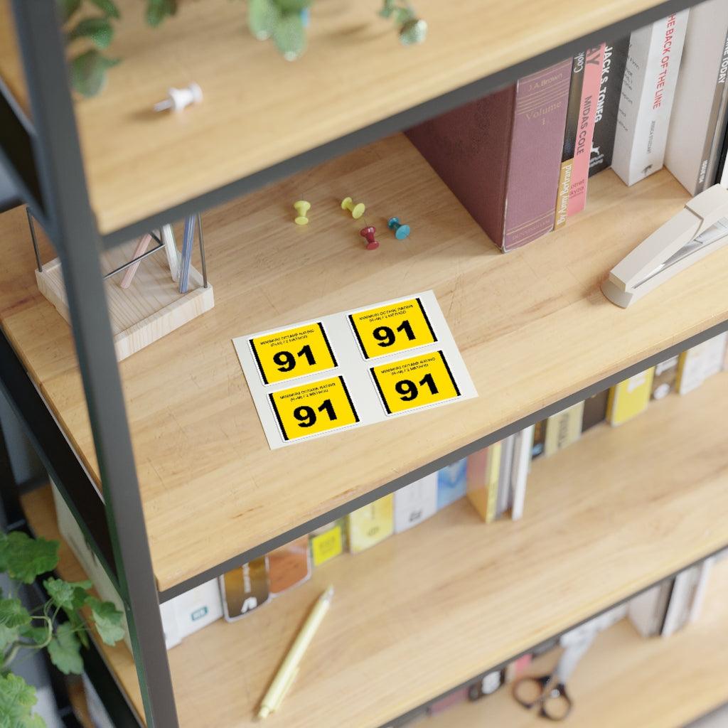91 Octane Gas Sticker Sheet - Art Unlimited