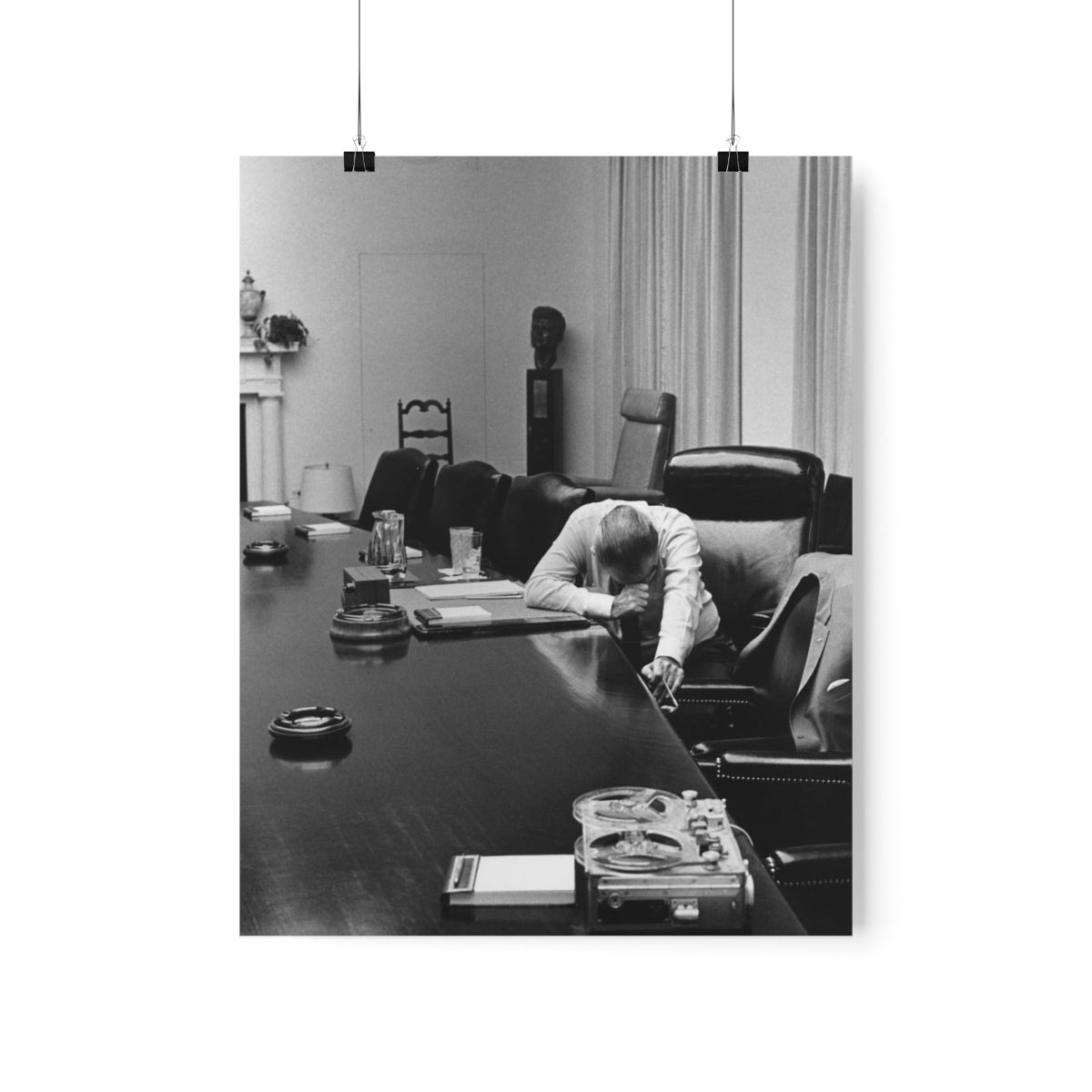 President Lyndon Johnson Troubled By Vietnam Print Poster