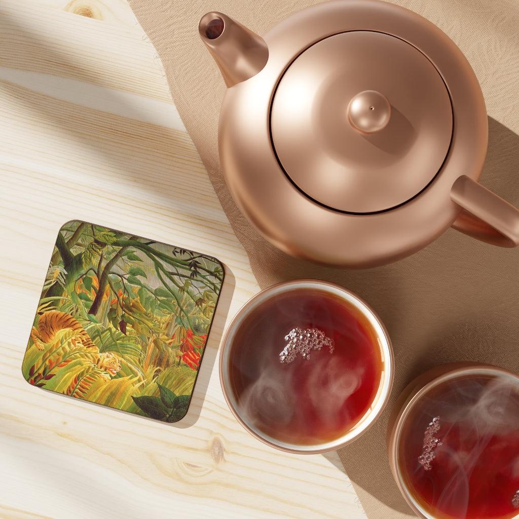 Tiger In A Tropical Storm By Henri Rousseau Hardboard Back Coaster - Art Unlimited