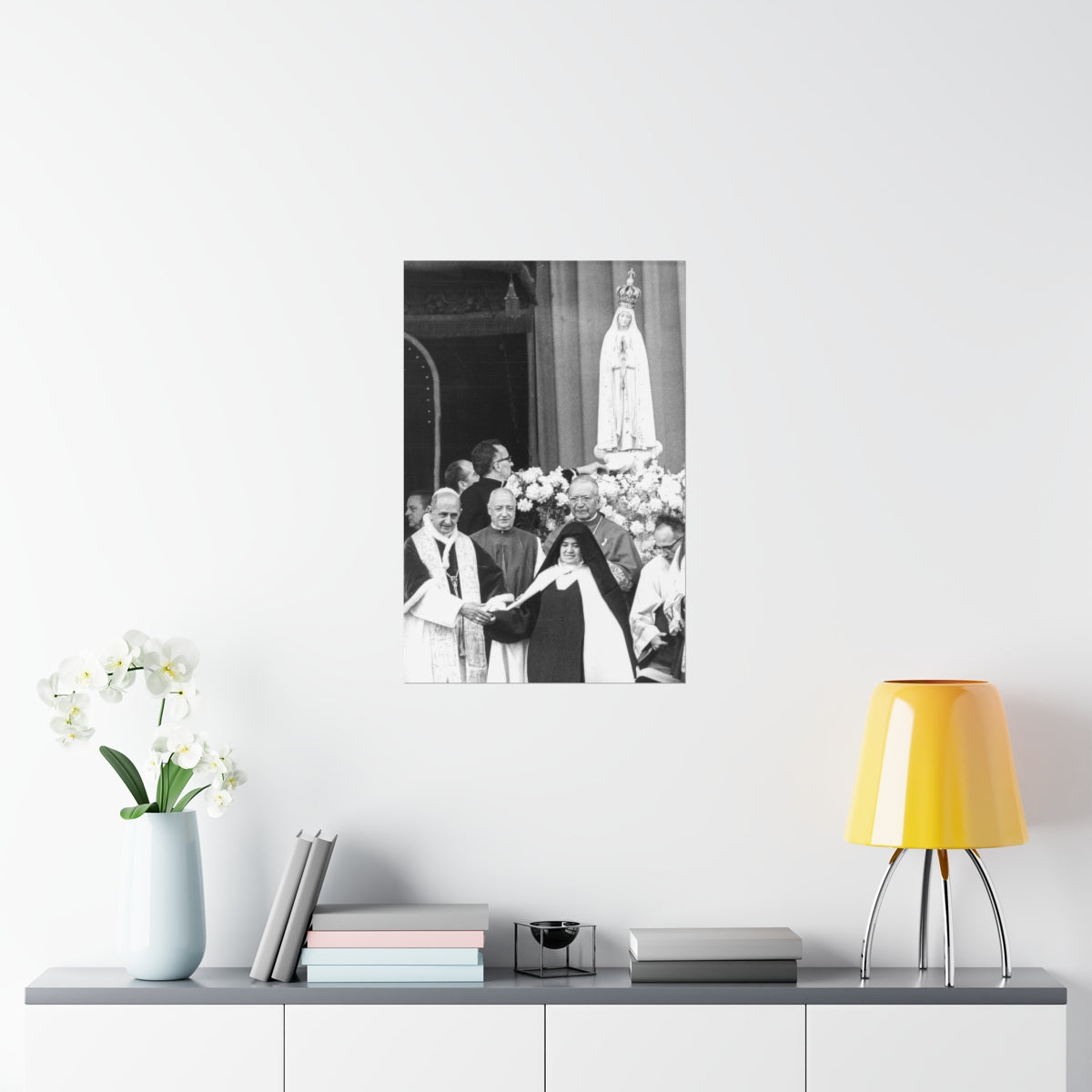 Pope Paul VI With Sister Lúcia In Fatima Print Poster