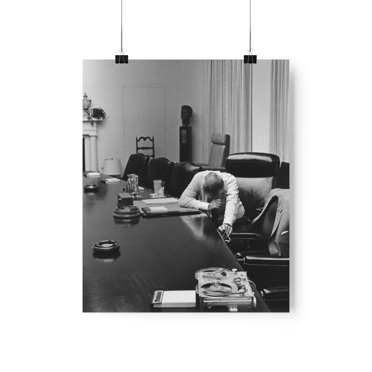 President Lyndon Johnson Troubled By Vietnam Print Poster