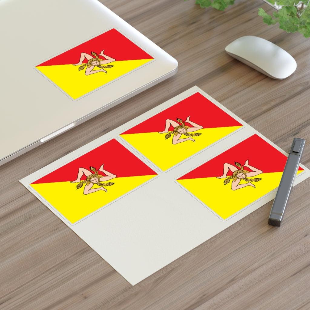 Sicilian Flag Italy Sticker Sheet - Art Unlimited