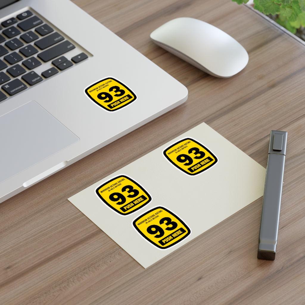 93 Octane Gas Rating Sticker Sheet - Art Unlimited