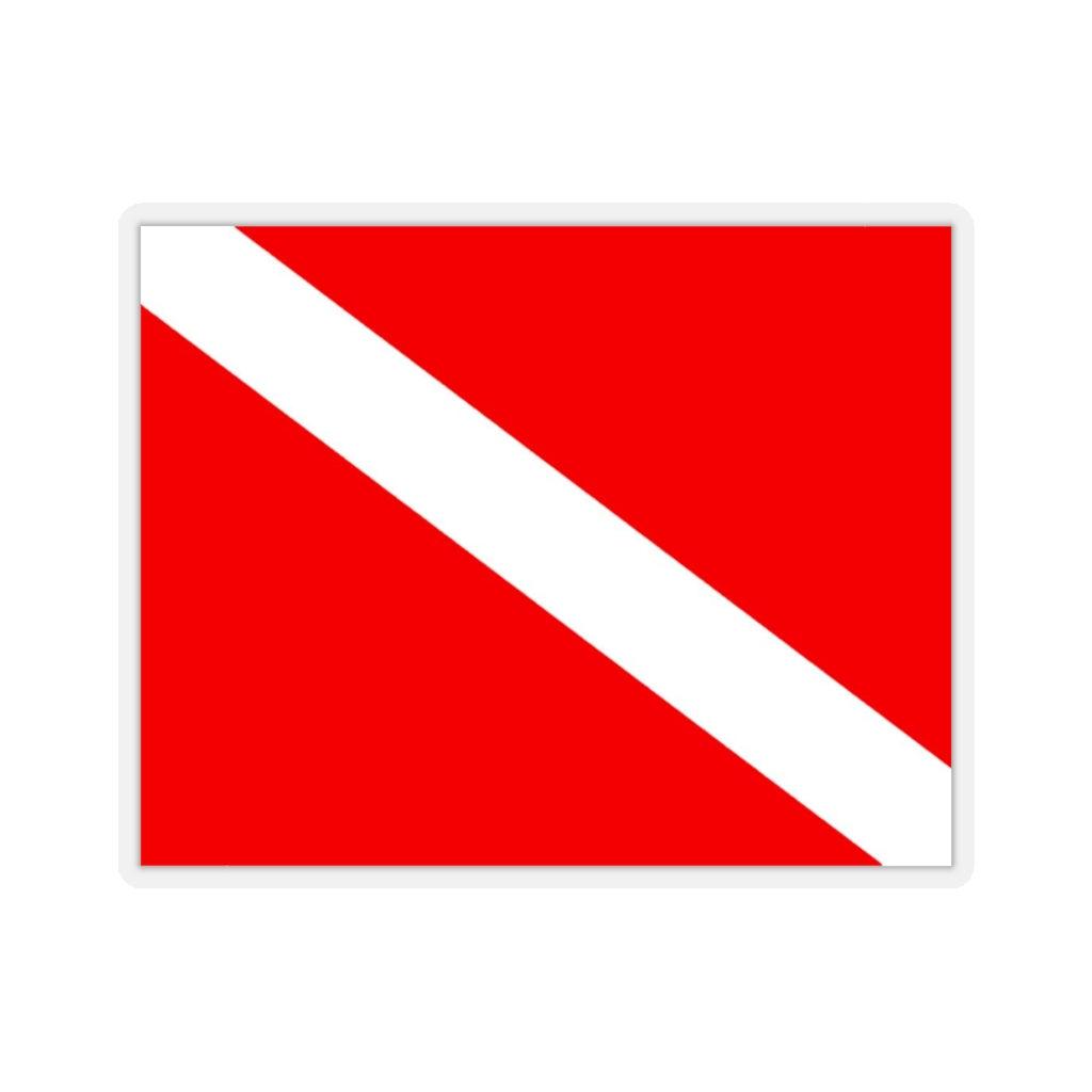 Scuba Diving Diver Flag Sticker - Art Unlimited