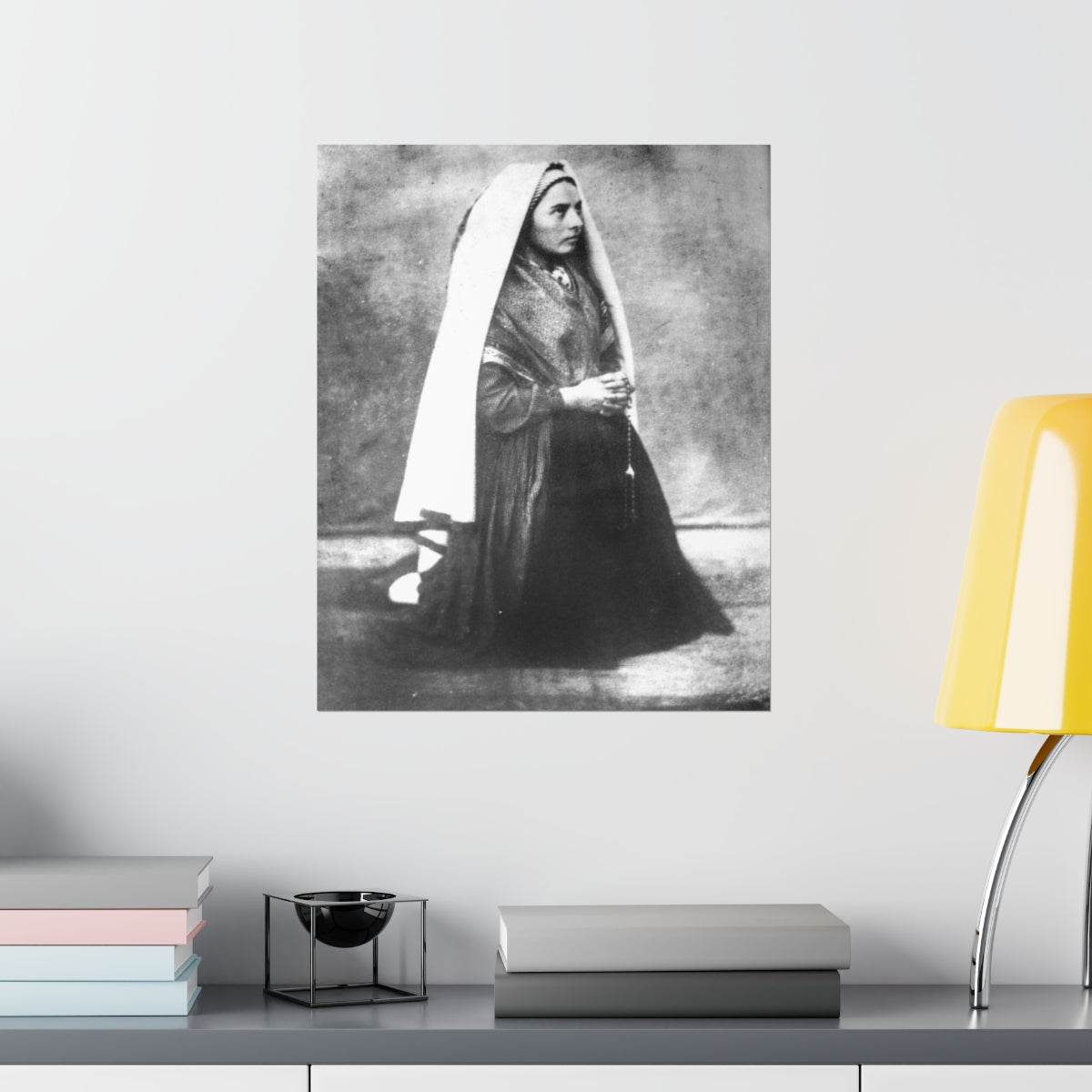 Saint Bernadette With Rosary 1861 Print Poster