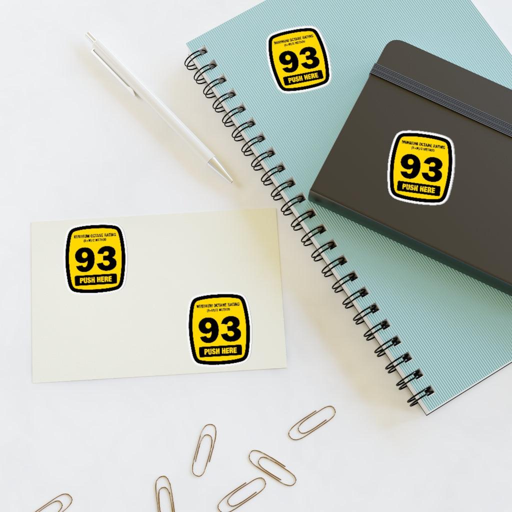 93 Octane Gas Rating Sticker Sheet - Art Unlimited