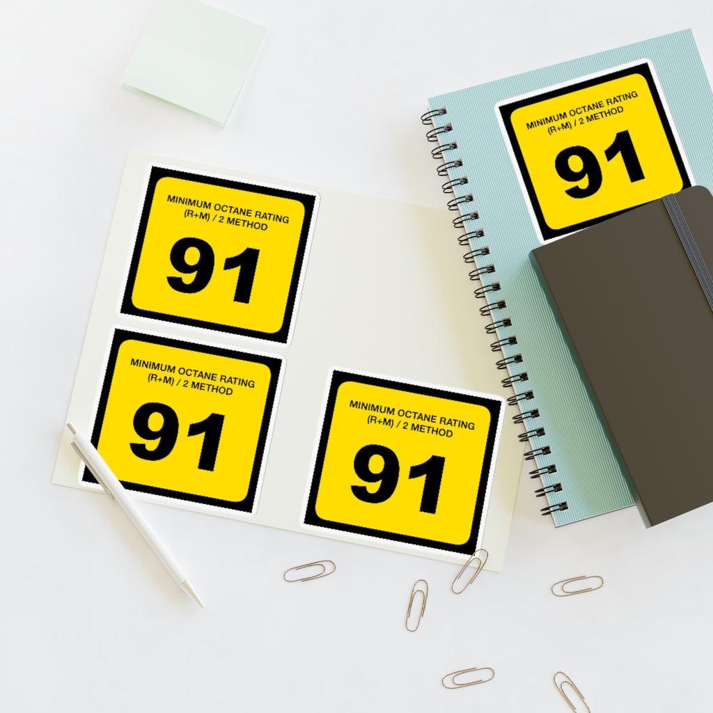 91 Octane Gas Sticker Sheet - Art Unlimited
