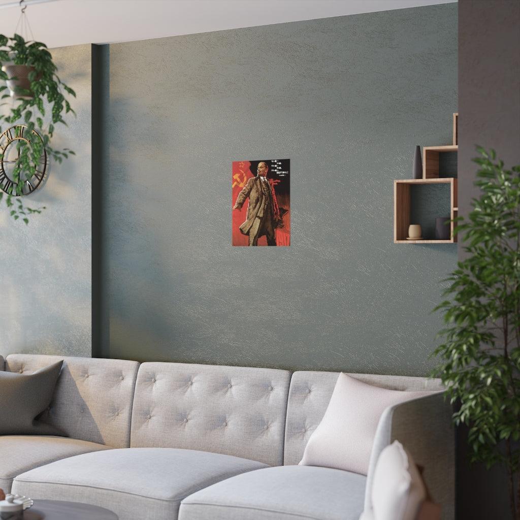 Soviet Union " Lenin Lived Lenin Lives Lenin Will Live Forever " Communist Propaganda Print Poster - Art Unlimited