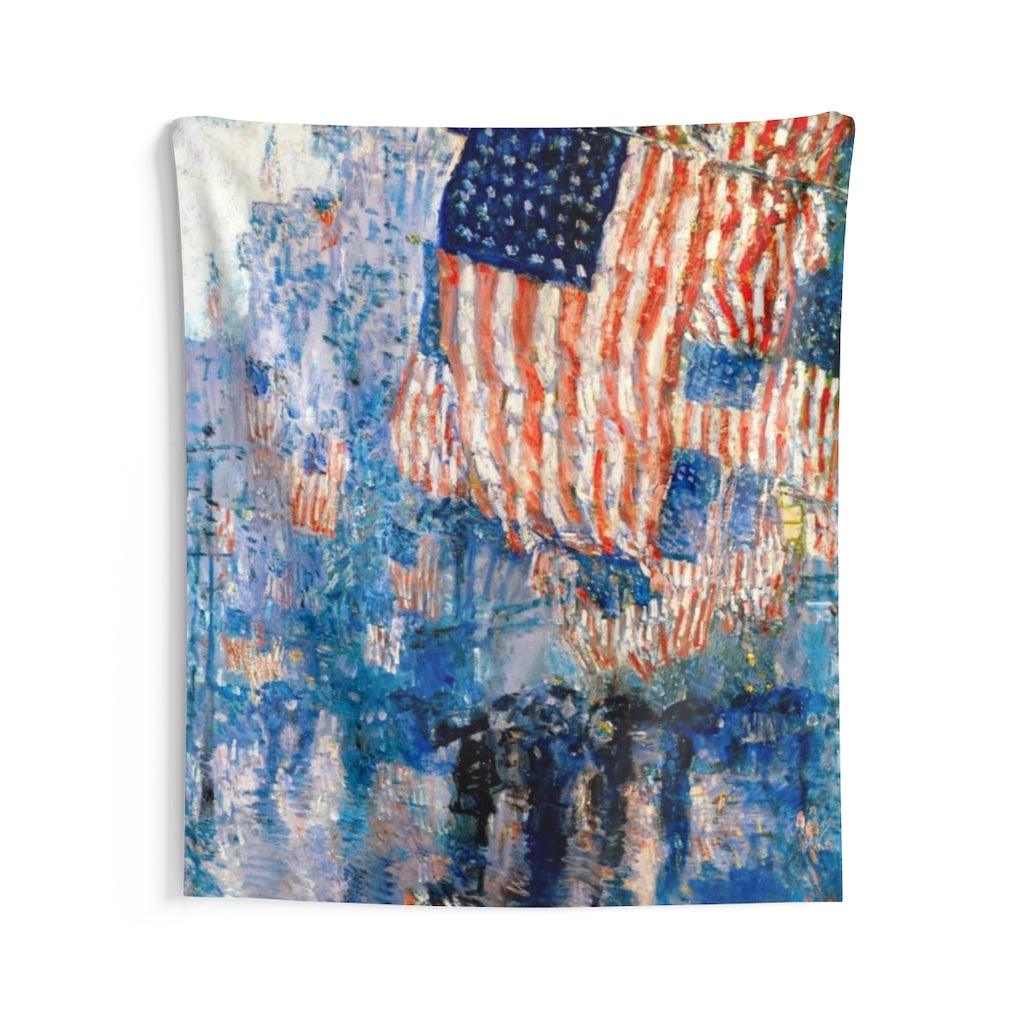 The Avenue In The Rain Painting By Frederick Childe Hassam Wall Tapestry - Art Unlimited