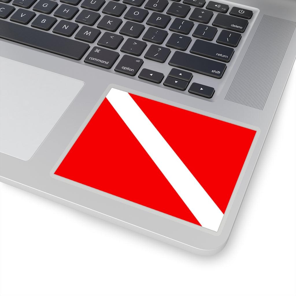 Scuba Diving Diver Flag Sticker - Art Unlimited
