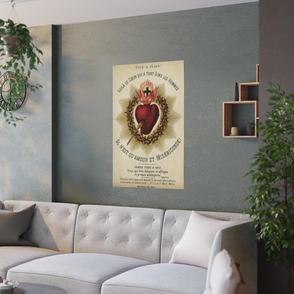 Sacred Heart Of Jesus 1880 - Auguste Martin Print Poster - Art Unlimited