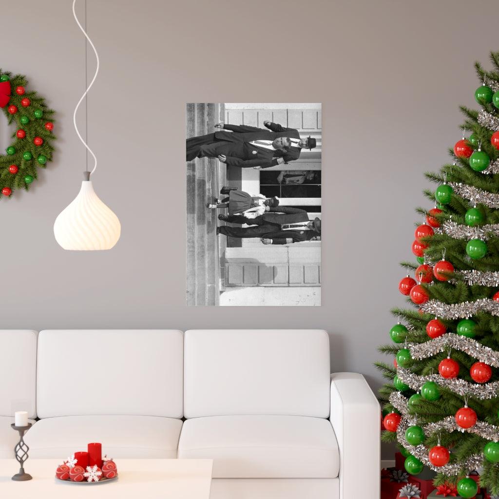 US Marshals With Young Ruby Bridges On School Steps Print Poster - Art Unlimited