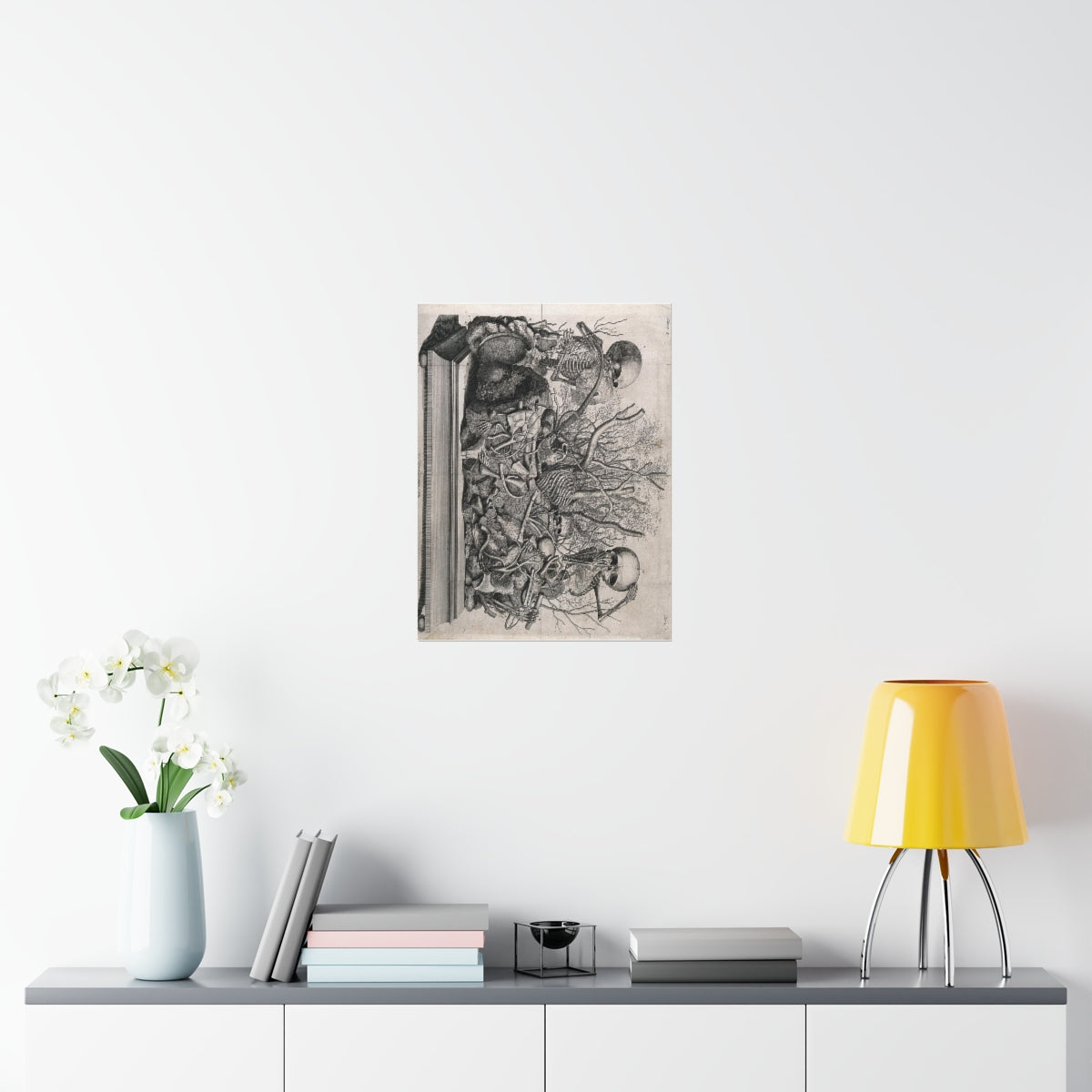 Frederik Ruysch Diorama Of Fetal Skeletons Arranged With Various Internal Organs Print Poster