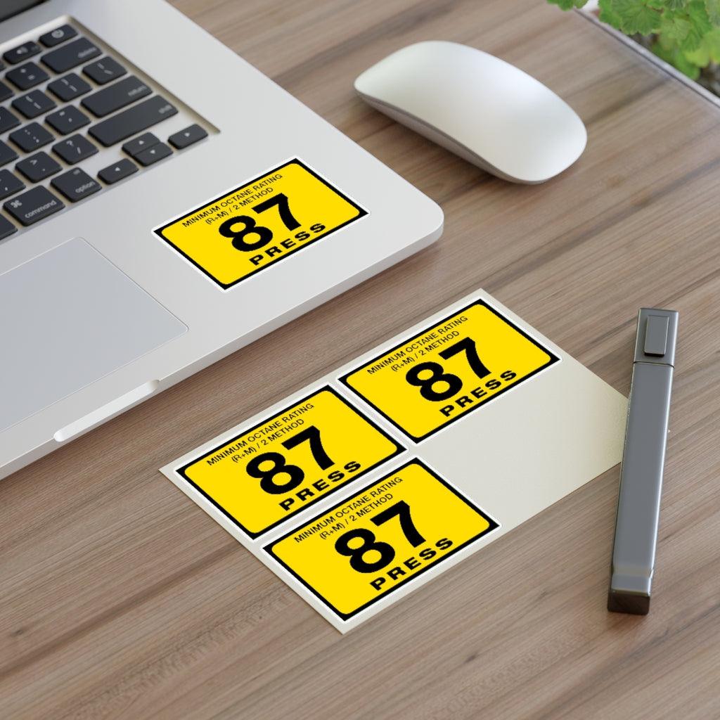 87 Gas Octane Sticker Sheet - Art Unlimited
