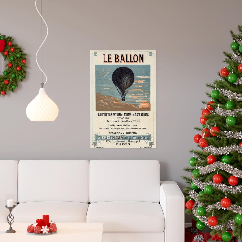 1883 Le Ballon Paris France - A Brissonnet Balloon Air Ship Pilot Print Poster - Art Unlimited