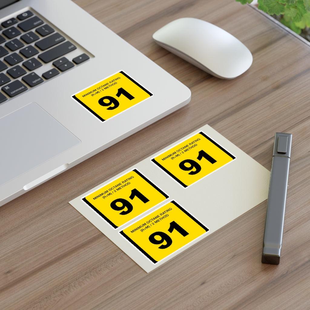 91 Octane Gas Sticker Sheet - Art Unlimited