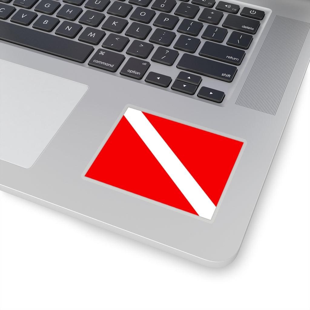 Scuba Diving Diver Flag Sticker - Art Unlimited