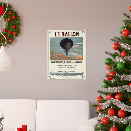 1883 Le Ballon Paris France - A Brissonnet Balloon Air Ship Pilot Print Poster - Art Unlimited