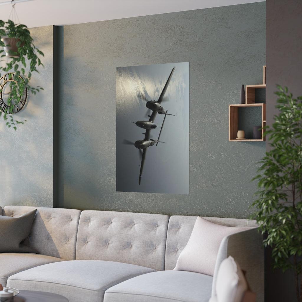 P 38 Lightning Glacier Girl Print Poster - Art Unlimited