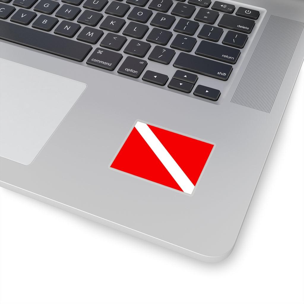 Scuba Diving Diver Flag Sticker - Art Unlimited