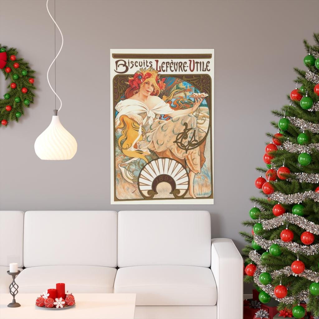 Alphonse Mucha Biscuits Lefevre Utile Print Poster - Art Unlimited