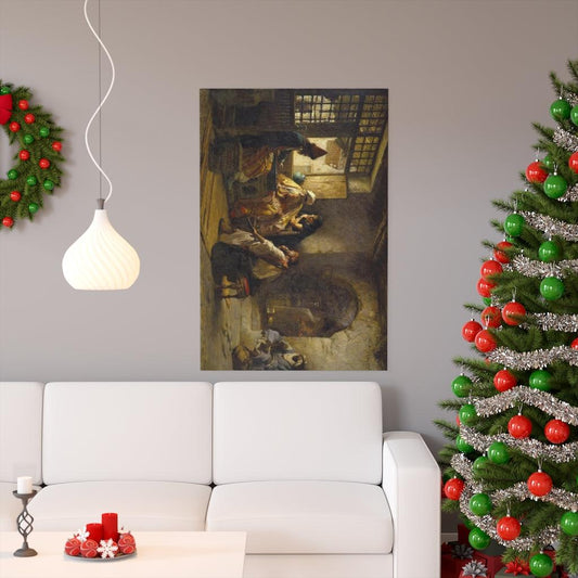 An Interesting Game Chess Arab Orientalist Painting By Frederick Bridgman Print Poster - Art Unlimited