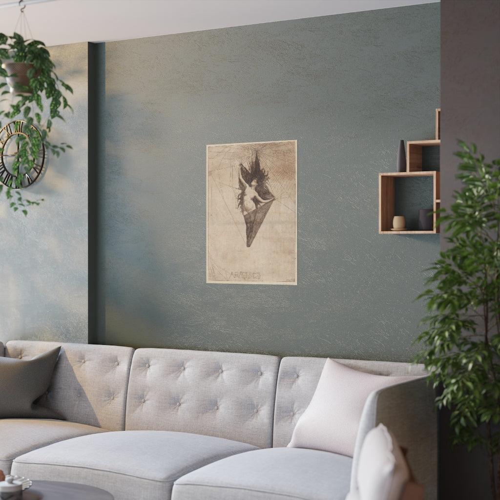 Arachne - Vintage Woman Spider By Otto Henry Bacher 1884 Print Poster - Art Unlimited