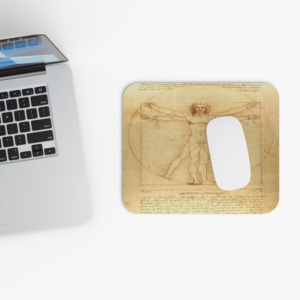 Vitruvian Man By Leonardo Da Vinci Mouse Pad - Art Unlimited