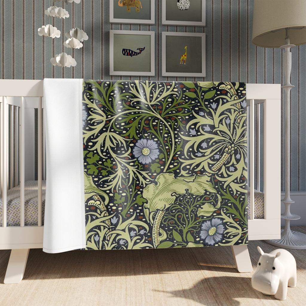 William Morris Seaweed Throw Blanket - Art Unlimited