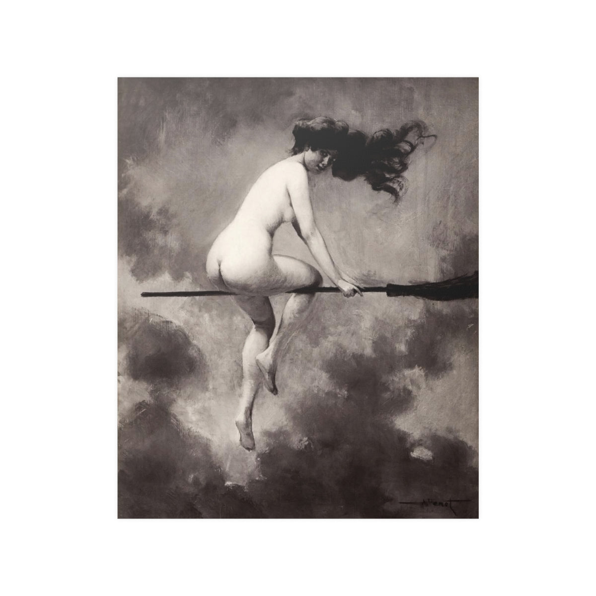 Witch On Broom Departure For The Sabbath Albert Joseph Penot (New High Resolution) Print Poster