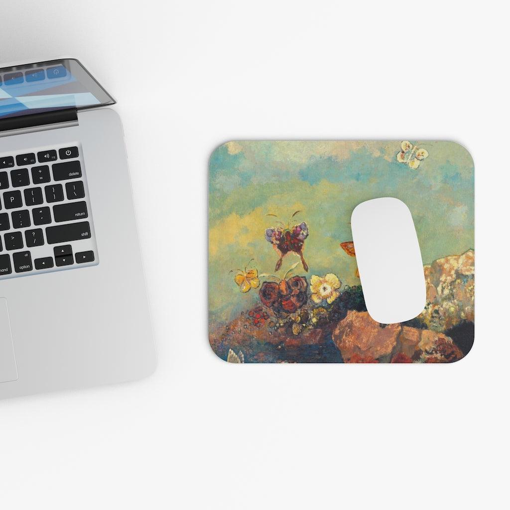 Butterflies By Odilon Redon Mouse Pad - Art Unlimited