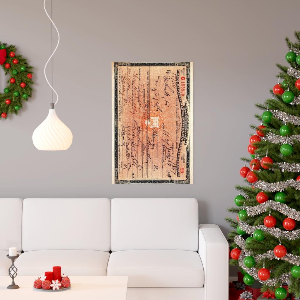 Whiskey Presecription - 1924 - Prohibition Photo - Speakeasy Photograph Print Poster - Art Unlimited