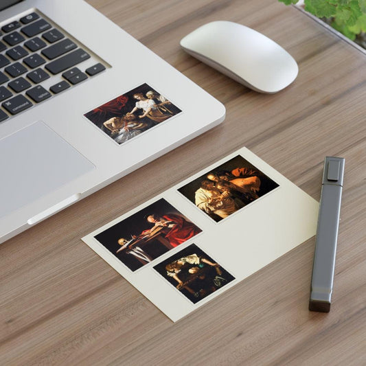 Caravaggio Sticker Sheet - Judith Beheading Holofernes, Narcissus, The Incredulity Of Saint Thomas, Saint Jerome Writing - Art Unlimited